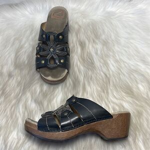 Dansko Serena Black Full Grain Walking Sandals Sz 38/US 7.5-8